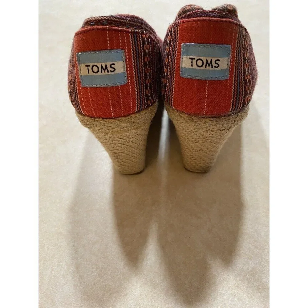 Toms Red Canvas Open Toe 3